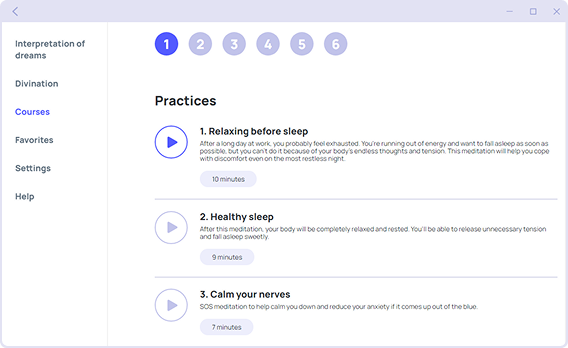 affirmations application menu